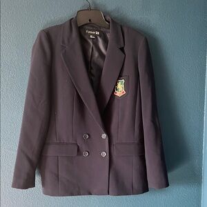 Forever 21 Dark Blue Blazer with Emblem